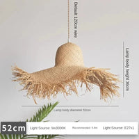 Suspension japonaise artisanale en forme de chapeau de paille vintage | Marco Lucetti D52cm