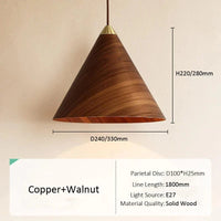 Suspension Japonaise Conique en Noyer Noir | Marco Lucetti Bois de noyer / D240xH220MM