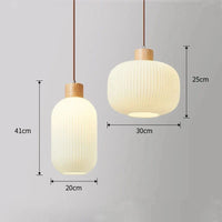 Suspension japonaise en bois et verre - Élégance authentique | Marco Lucetti