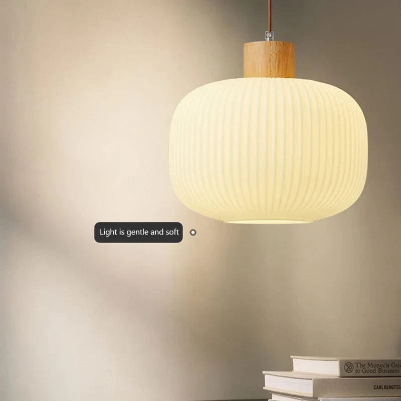 Suspension japonaise en bois et verre - Élégance authentique | Marco Lucetti