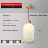 Suspension japonaise en bois et verre - Élégance authentique | Marco Lucetti Style-B / Blanc chaud
