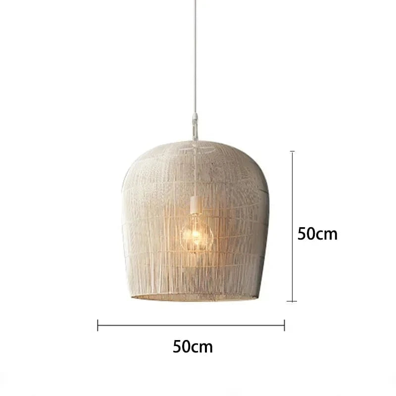 Suspension Japonaise en Rotin Fait Main | Marco Lucetti Blanc 50cm