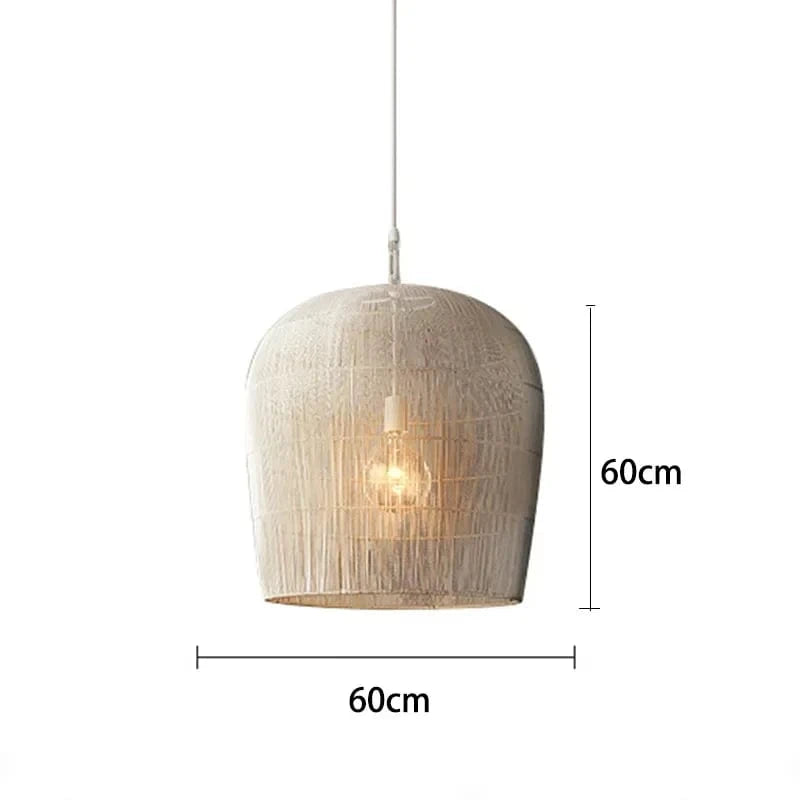 Suspension Japonaise en Rotin Fait Main | Marco Lucetti Blanc 60cm