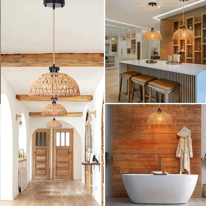 Suspension japonaise en rotin tricoté - Luminaria | Marco Lucetti