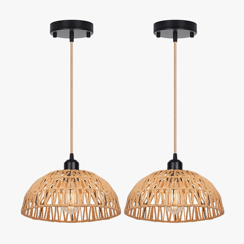 Suspension japonaise en rotin tricoté - Luminaria | Marco Lucetti