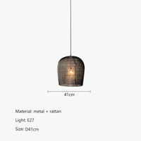 Suspension japonaise en rotin wabi-sabi avec éclairage LED | Marco Lucetti