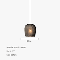 Suspension japonaise en rotin wabi-sabi avec éclairage LED | Marco Lucetti