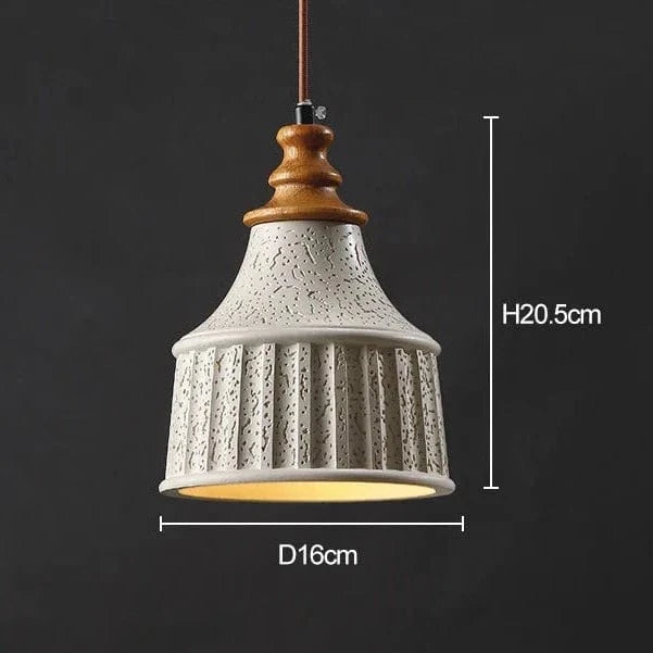 Suspension Japonaise Minimaliste Wabi-Sabi en Béton pour Chambre à Coucher Chevet E27 LED, Salon, Canapé, Allée, Restaurant et Bar | Marco Lucetti