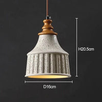 Suspension Japonaise Minimaliste Wabi-Sabi en Béton pour Chambre à Coucher Chevet E27 LED, Salon, Canapé, Allée, Restaurant et Bar | Marco Lucetti