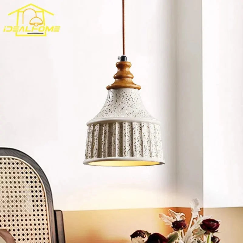 Suspension Japonaise Minimaliste Wabi-Sabi en Béton pour Chambre à Coucher Chevet E27 LED, Salon, Canapé, Allée, Restaurant et Bar | Marco Lucetti