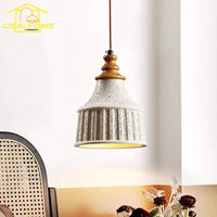 Suspension Japonaise Minimaliste Wabi-Sabi en Béton pour Chambre à Coucher Chevet E27 LED, Salon, Canapé, Allée, Restaurant et Bar | Marco Lucetti