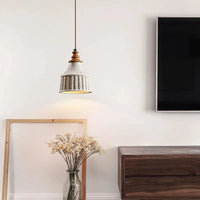 Suspension Japonaise Minimaliste Wabi-Sabi en Béton pour Chambre à Coucher Chevet E27 LED, Salon, Canapé, Allée, Restaurant et Bar | Marco Lucetti