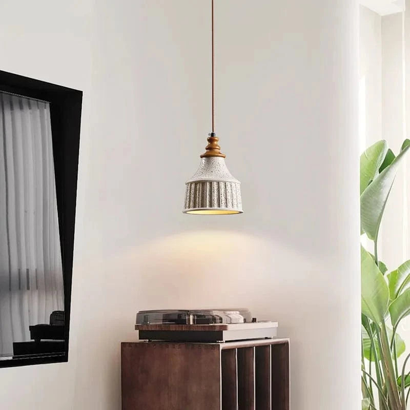 Suspension Japonaise Minimaliste Wabi-Sabi en Béton pour Chambre à Coucher Chevet E27 LED, Salon, Canapé, Allée, Restaurant et Bar | Marco Lucetti