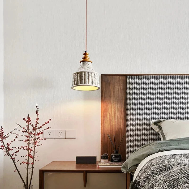 Suspension Japonaise Minimaliste Wabi-Sabi en Béton pour Chambre à Coucher Chevet E27 LED, Salon, Canapé, Allée, Restaurant et Bar | Marco Lucetti