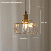 Suspension japonaise vintage en verre et laiton LED | Marco Lucetti Transparent-B / Blanc froid