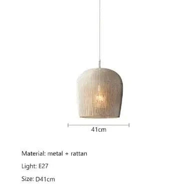 Suspension japonaise Wabi Sabi en rotin artisanal | Marco Lucetti Blanc D41cm / Blanc froid