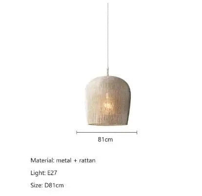 Suspension japonaise Wabi Sabi en rotin artisanal | Marco Lucetti Blanc D81cm / Blanc froid