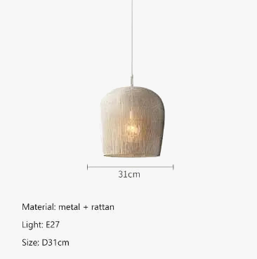 Suspension japonaise Wabi Sabi en rotin artisanal