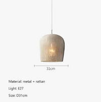 Suspension japonaise Wabi Sabi en rotin artisanal