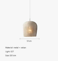 Suspension japonaise Wabi Sabi en rotin artisanal