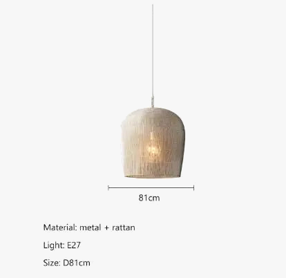 Suspension japonaise Wabi Sabi en rotin artisanal