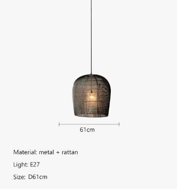 Suspension japonaise Wabi Sabi en rotin artisanal