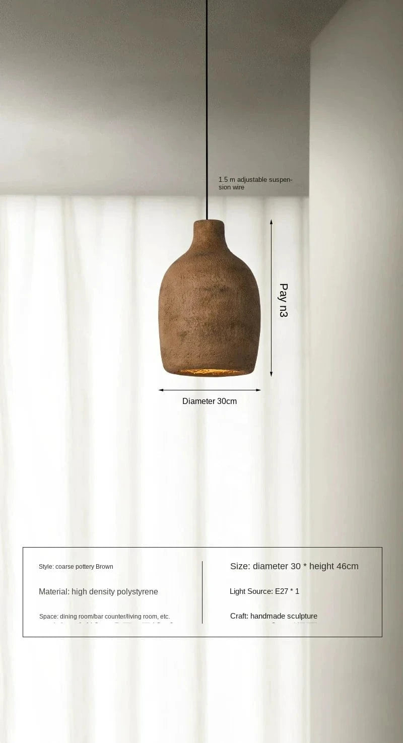 Suspension japonaise Wabi-sabi pour une ambiance nordique moderne | Marco Lucetti B-Marron-D30cm / Lumière neutre