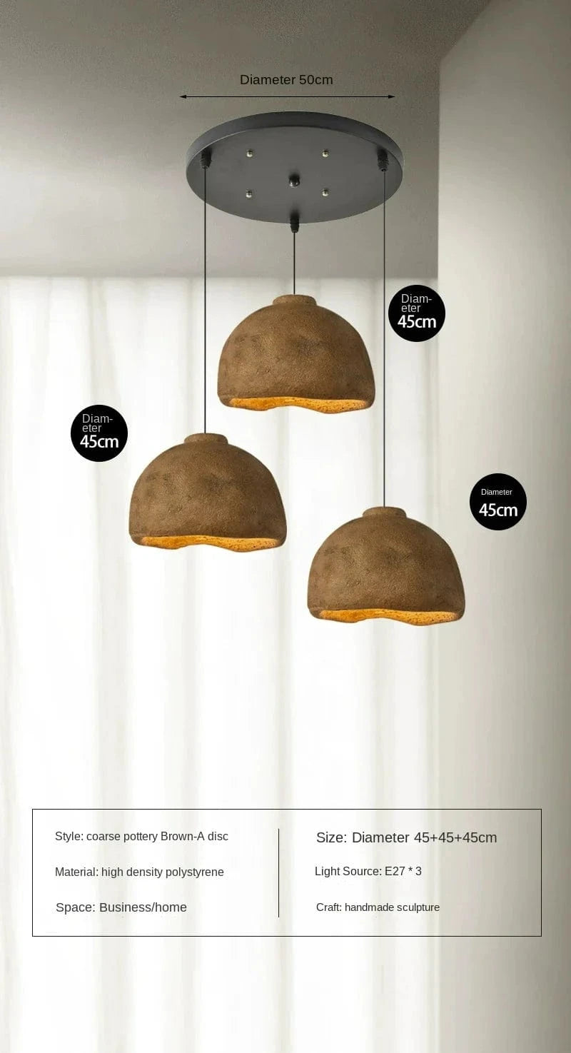 Suspension japonaise Wabi-sabi pour une ambiance nordique moderne | Marco Lucetti C-Marron-D45cm / Lumière chaude, pas de télécommande