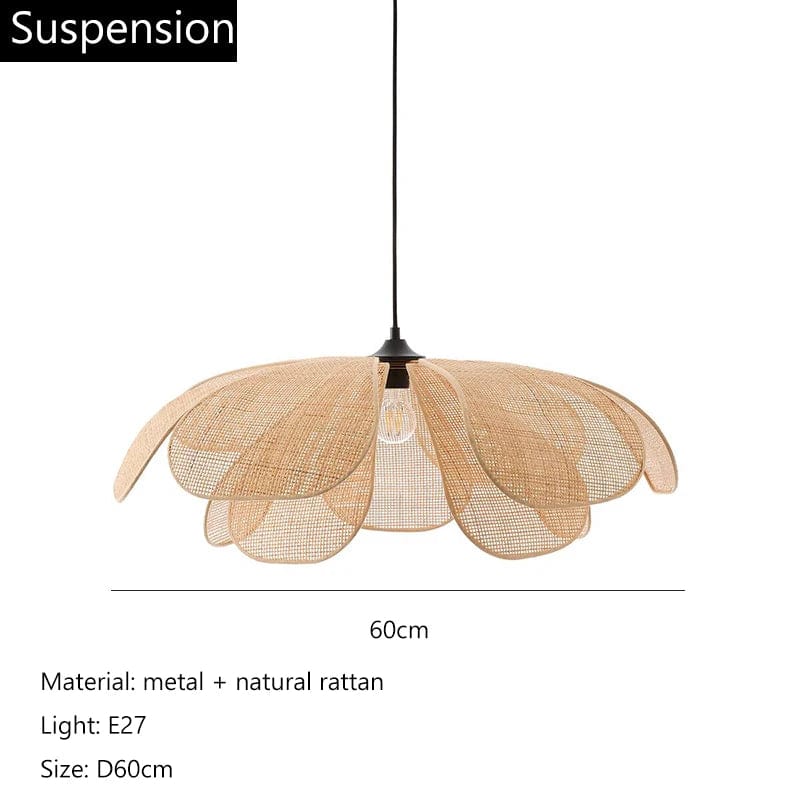 Suspension Japonica Light en rotin avec LED | Marco Lucetti