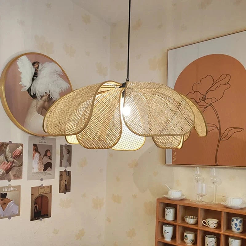 Suspension Japonica Light en rotin avec LED | Marco Lucetti