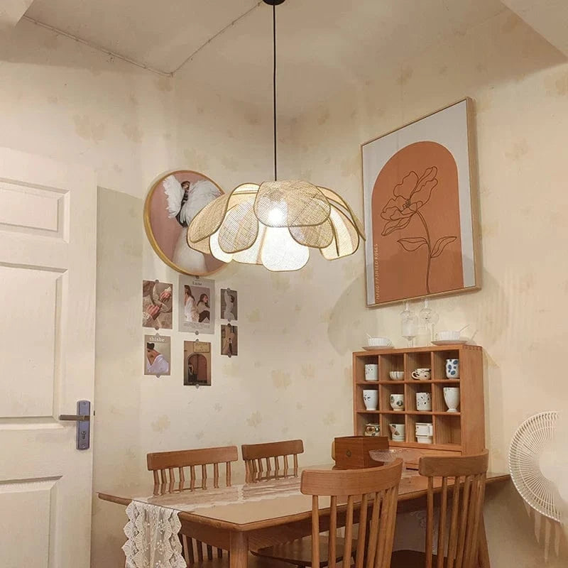 Suspension Japonica Light en rotin avec LED | Marco Lucetti