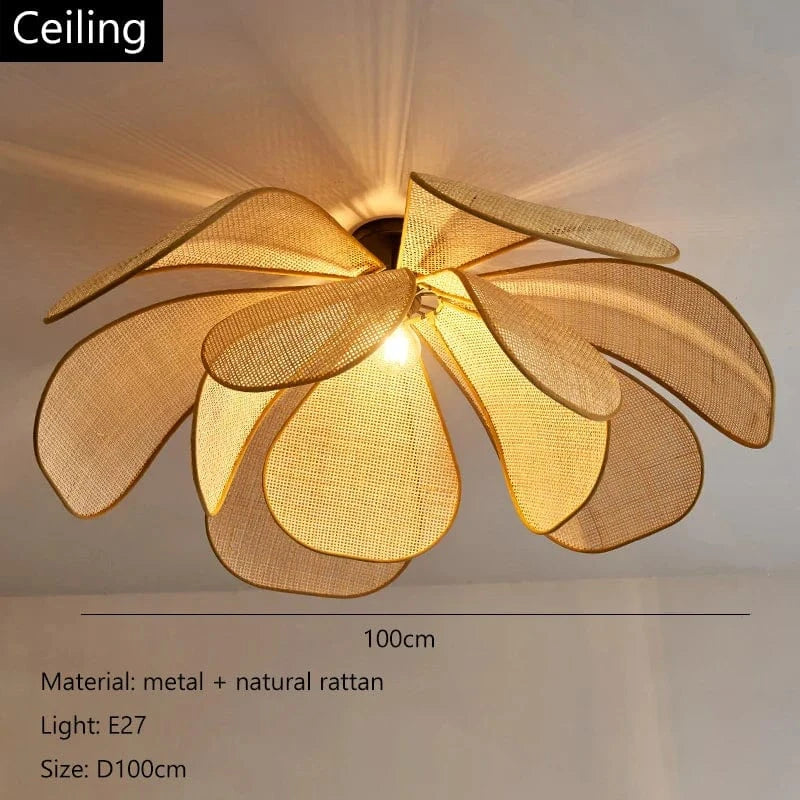 Suspension Japonica Light en rotin avec LED | Marco Lucetti Plafond D100cm / Lumière blanche