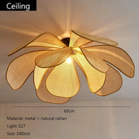 Suspension Japonica Light en rotin avec LED | Marco Lucetti Plafond D60cm / Lumière blanche