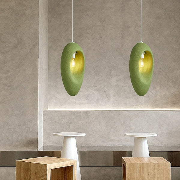 Suspension Joannes avec abat-jour sculpté | Marco Lucetti