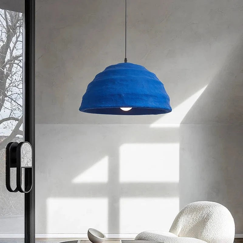 Suspension Klein bleu pour table à manger de 49 CM - Idéale pour la chambre d'enfants et le chevet - Suspension Wabi Sabi pour la maison et le séjour - Éclairage suspendu | Marco Lucetti