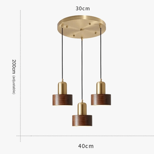 Suspension Laiton Noyer pour Bars & Restaurants | Marco Lucetti