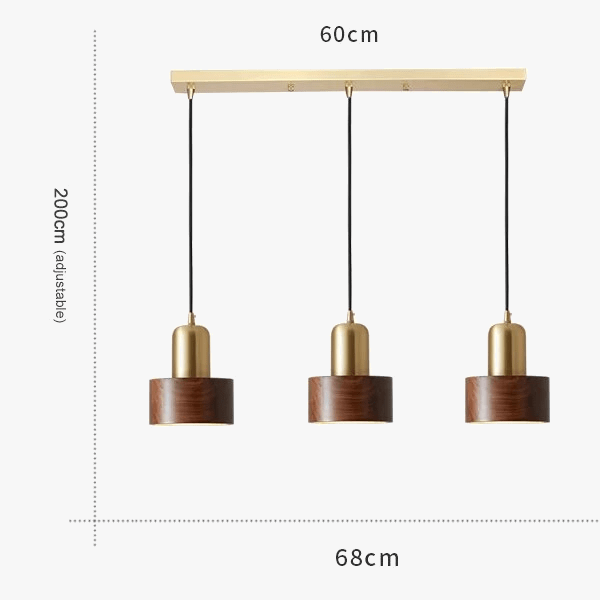 Suspension Laiton Noyer pour Bars & Restaurants | Marco Lucetti