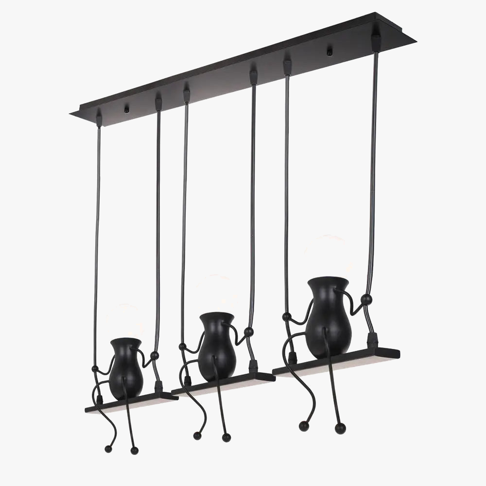 Lampe Suspension Art Décor Moderne 1/3 Tête