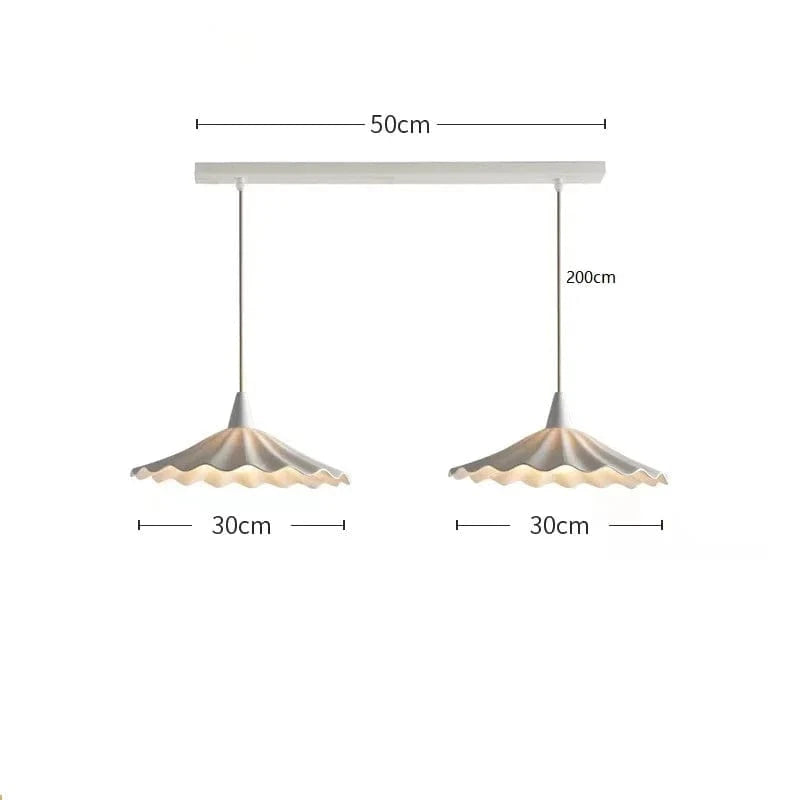 Suspension LED 30 cm Blanc: Design Japonais en Céramique | Marco Lucetti 2 têtes