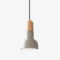 Suspension LED Arrondie en Bois et Ciment Loft | Marco Lucetti