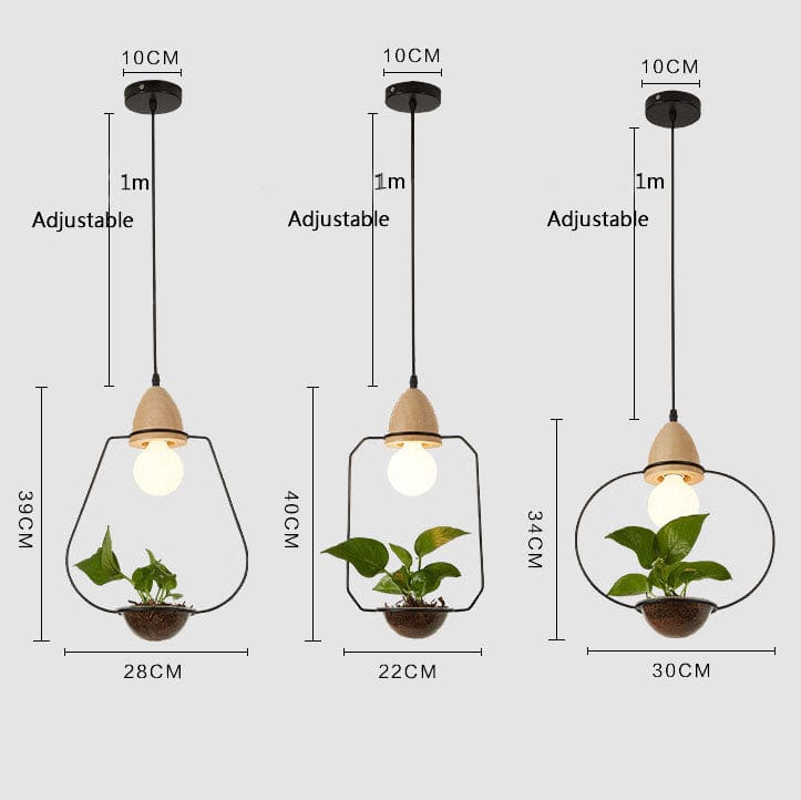 Suspension LED Art Déco avec Plantes - Mira Green | Marco Lucetti