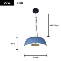 Suspension LED Art Déco Design Scandinave | Marco Lucetti Suspension H14 Bleue / Blanc chaud