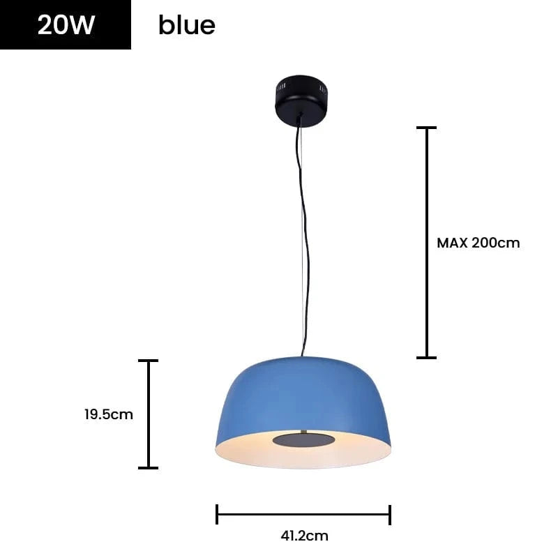 Suspension LED Art Déco Design Scandinave | Marco Lucetti Suspension H20 Bleue / Blanc chaud