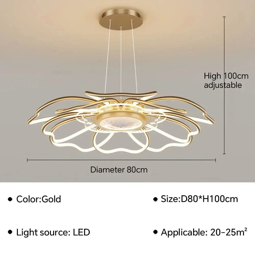 Suspension LED au design moderne - Éclairage innovant | Marco Lucetti Or E 80CM / Blanc chaud (pas de RC)