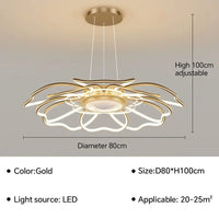 Suspension LED au design moderne - Éclairage innovant | Marco Lucetti Or E 80CM / Blanc chaud (pas de RC)