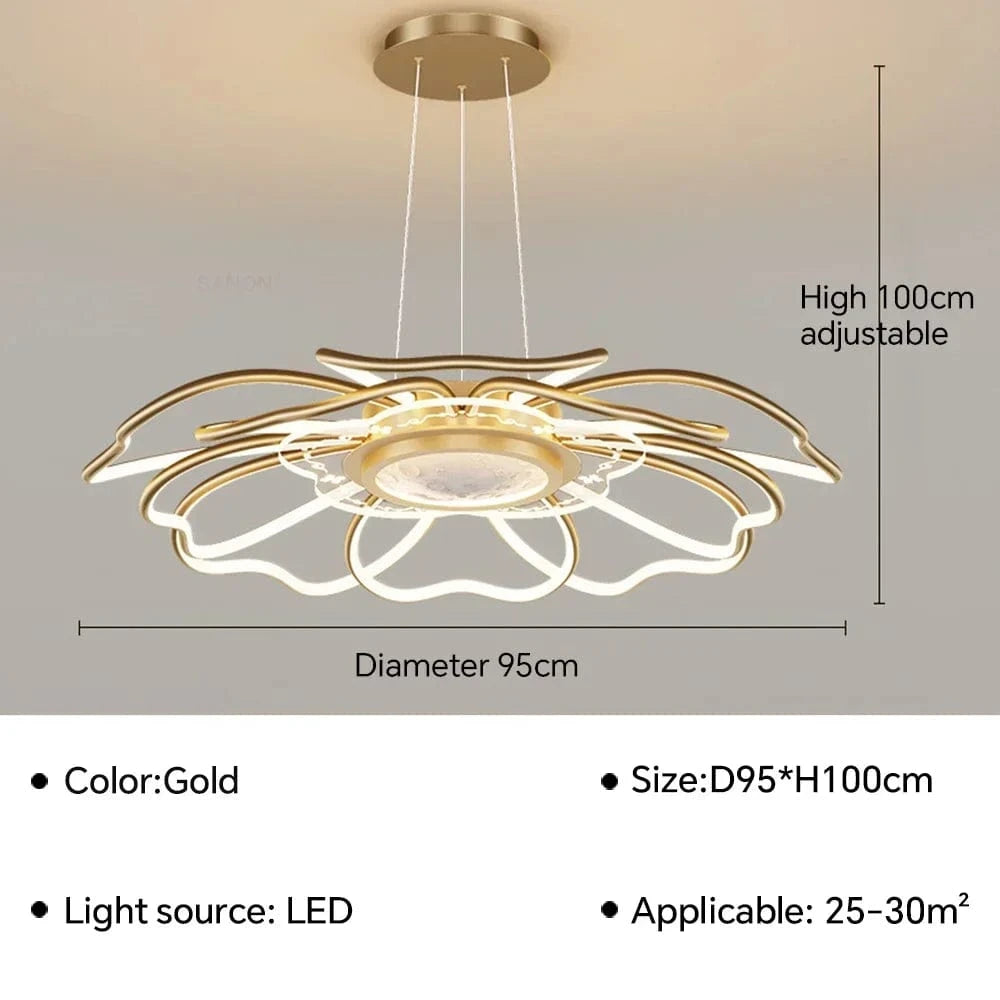 Suspension LED au design moderne - Éclairage innovant | Marco Lucetti Or E 95CM / Blanc chaud (pas de RC)