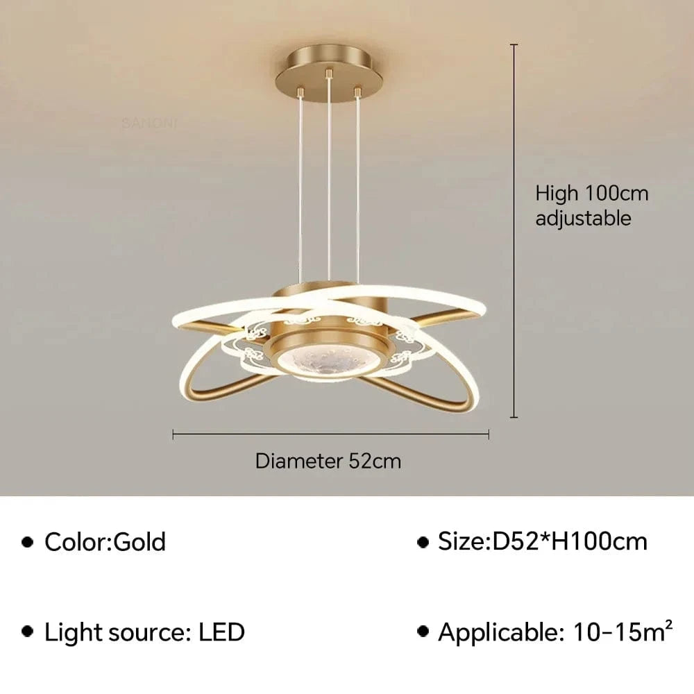 Suspension LED au design moderne - Éclairage innovant | Marco Lucetti Or F 52CM / Blanc chaud (pas de RC)