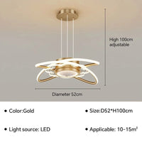 Suspension LED au design moderne - Éclairage innovant | Marco Lucetti Or F 52CM / Blanc chaud (pas de RC)