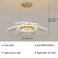 Suspension LED au design moderne - Éclairage innovant | Marco Lucetti Or F 80CM / Blanc chaud (pas de RC)
