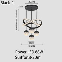 Suspension LED au design moderne et épuré | Marco Lucetti Noir 1 / 3 couleurs pas de télécommande